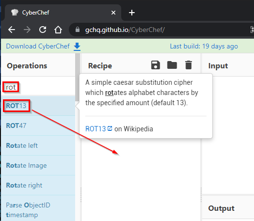 Add the ROT13 Operation to the Recipe