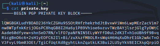 Private key contents