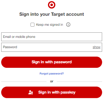 target login page