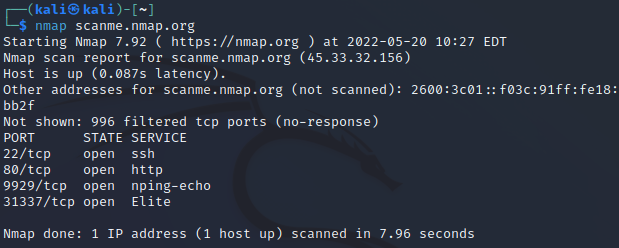 nmap output