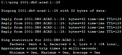 Successful IPv6 Connectivity Test