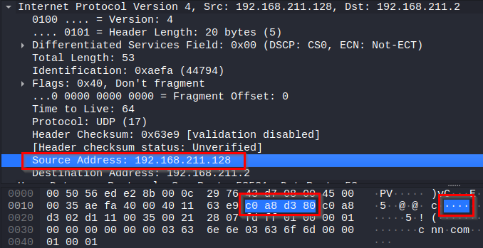 Packet Bytes for a Source IP Address