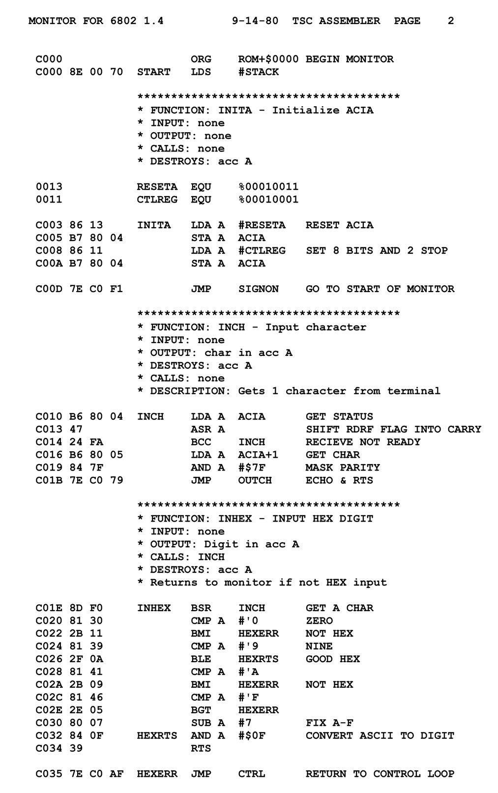 Sample Assembly code. Swtpc6800 en:User:Swtpc6800 Michael Holley, Public domain, via Wikimedia Commons