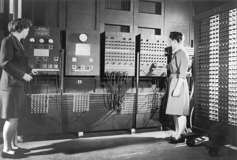 Two women operating ENIAC. Unidentified U.S. Army photographer, Public domain, via Wikimedia Commons