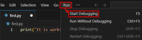 Start Debugging
