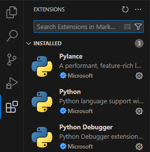 Visual Studio Code Python Extensions