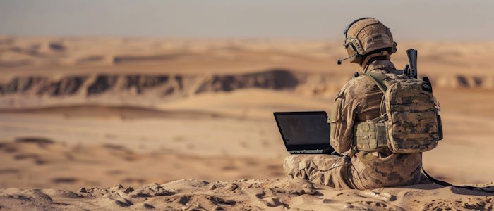 Soldier with Laptop