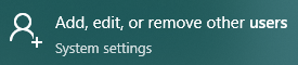 Start Menu Item: Add, edit or remove other users