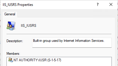 Internet Information Services (IIS) Group Members