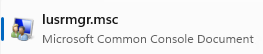 Start Menu Search for lusrmgr.msc
