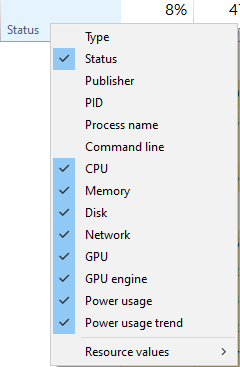Show or Hide Columns
