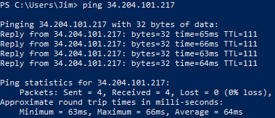 Ping Success